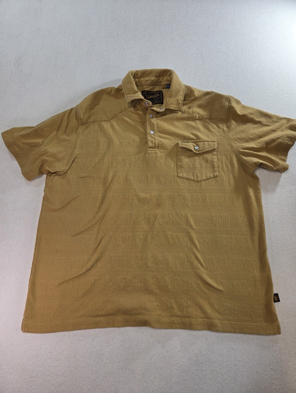 Howler Bros Ranchero Polo Shirt XL Mustard Yellow